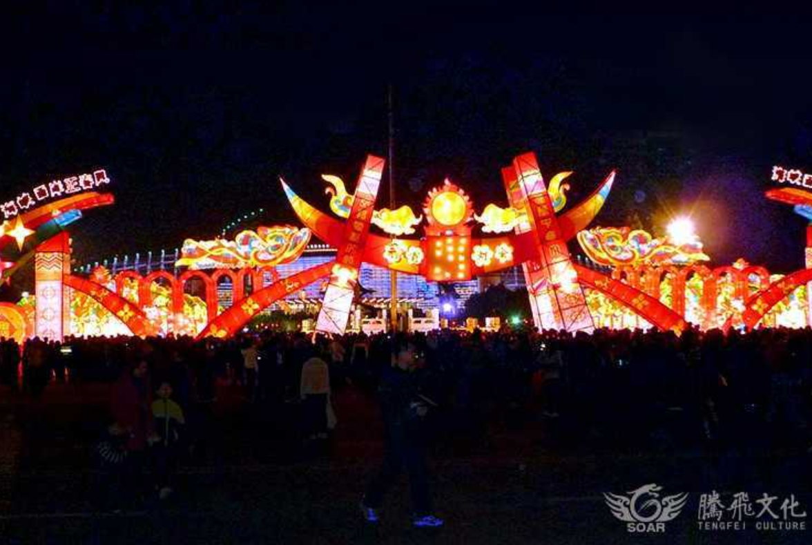 彩灯制作公司设计的灯光节万盏彩灯耀黄龙生态园